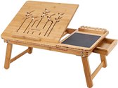 Nancy's Bamboe Laptoptafel - Inclusief Muismat en Telefoonhouder - Standaard 55 x 23 x 35 cm