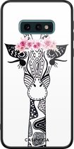 Samsung S10e hoesje glass - Giraffe | Samsung Galaxy S10e case | Hardcase backcover zwart