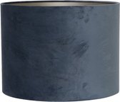 Light & Living Velours Cilinder Lampenkap - Dusty Blue - Ø30x21 cm