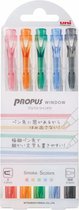 Uni Propus Window Highlighter Smoke 5 Colors Set  +,1 Zipperbag