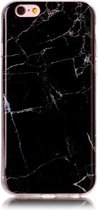GadgetBay Zwart silicone TPU marmer hoesje iPhone 6 en 6s