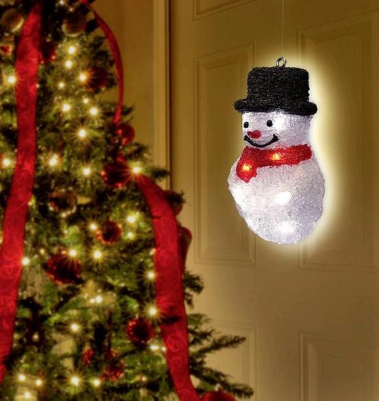 Kerstverlichting binnen Sneeuwpop kerst LED Polarlite 22 cm werkt op batterijen