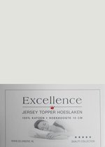 Excellence Jersey Topper Hoeslaken - Eenpersoons - 90/100x210/220 cm - Offwhite