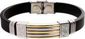 Montebello Armband Klaft - 316L Staal - Siliconen - 9mm - 20.5cm