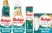 Robijn Paradise Secret Was & Geurpakket - Wasmiddel, Wasverzachter, Geurstokjes en Geurkaars - Voordeelverpakking