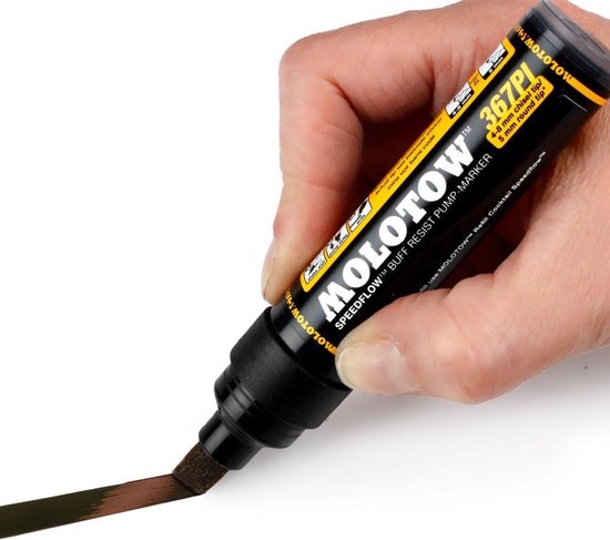 Molotow Coversall 360PI Zwarte 4–8mm Beitelpunt Permanente Inkt Marker