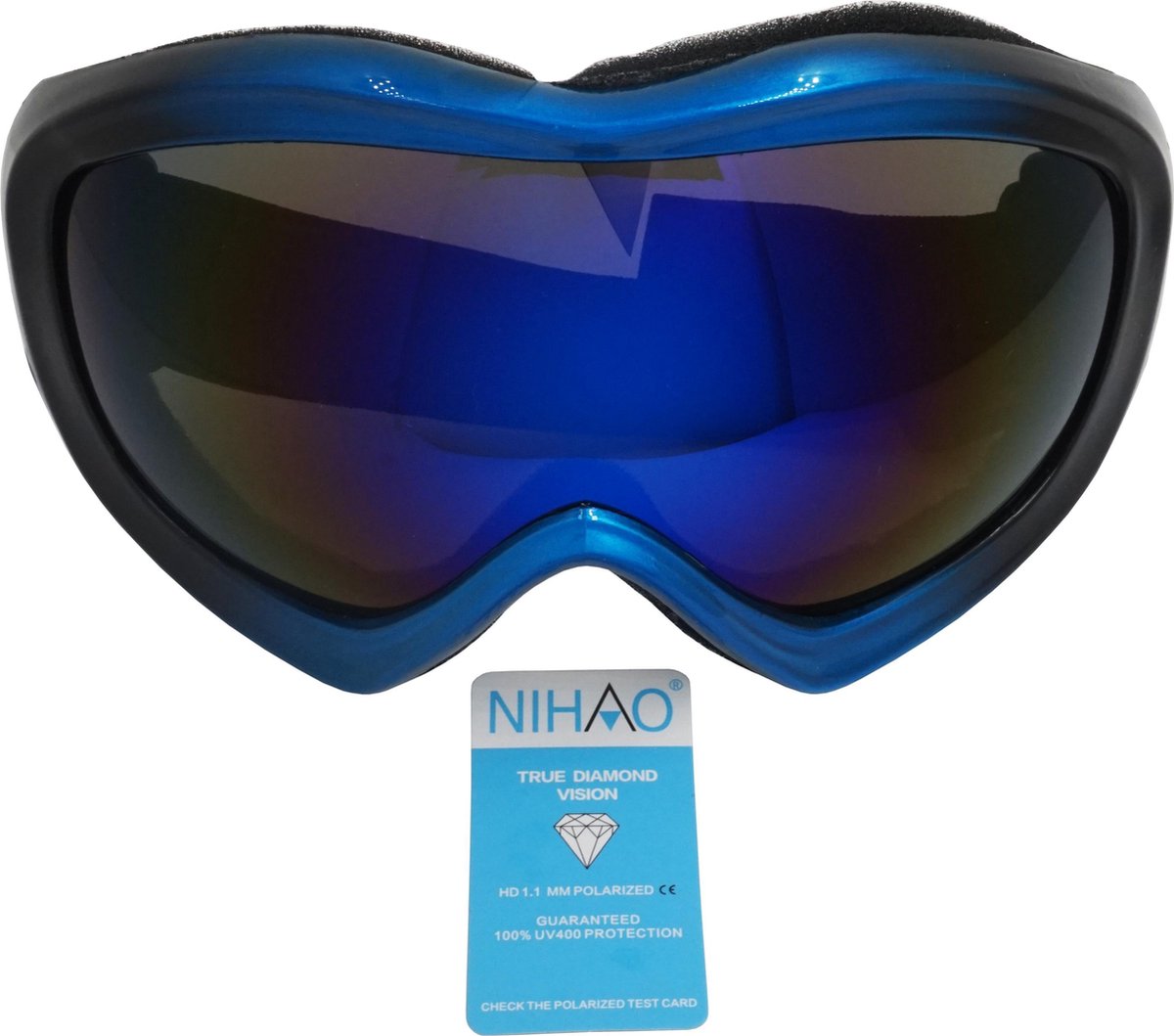 Atlantic donker blauw TPU Ski en Snowboard bril met een 100% UVA UVB bescherming.
