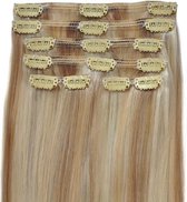 Clip In Extensions Echt Haar 18/613 Mixkleuren Nr.8H/613 lengte 55/60cm 160gram dik&vol beste kwaliteit