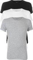 Tommy Hilfiger Cotton stretch T-shirts (3-pack) - heren T-shirts O-hals - zwart - wit - grijs -  Maat: XL
