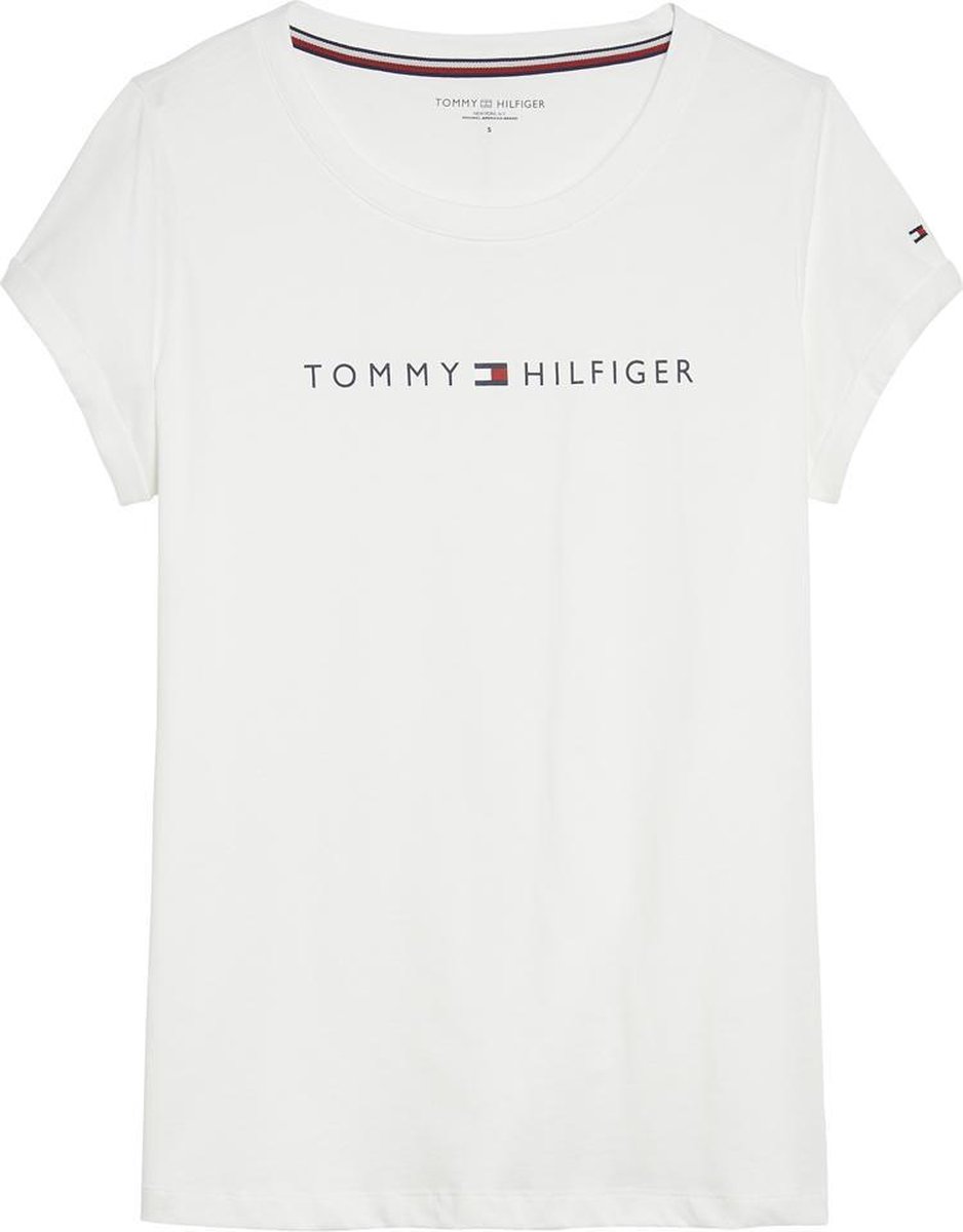 Tommy Hilfiger - Dames - T-Shirt Logo - Wit - M | bol.com