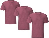 Senvi 3 pack T-Shirts Ronde hals - Maat XXL - Kleur - Bordeaux Mêlee