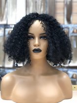 Pruiken dames/ Synthetic fiber black deep wave no lace wig-Jenny