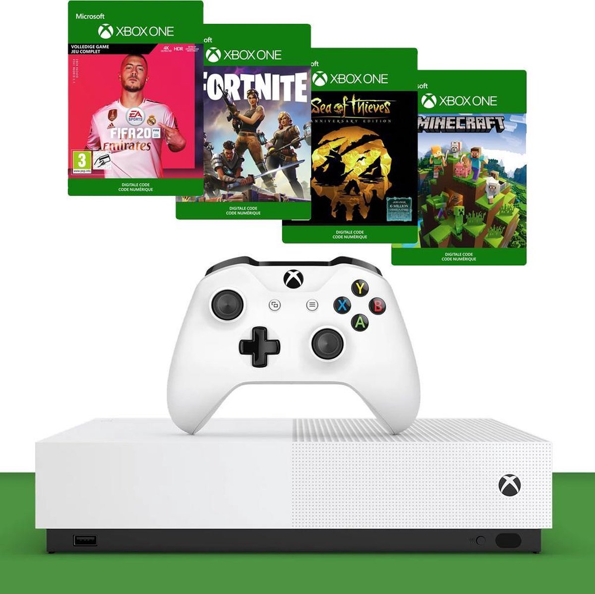 vermogen Mooi Arabisch Xbox One S console 1TB All-Digital + FIFA 20 + Fortnite + Sea of Thieves +  Minecraft | bol.com