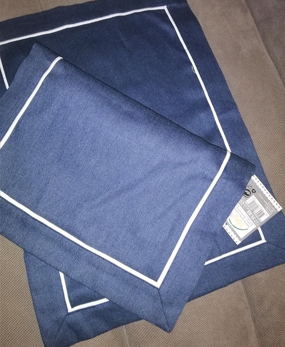 Set van 2 stoffen Placemats Donkerblauw