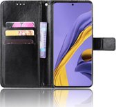 Samsung Galaxy A51 Hoesje Book Case Wallet Kunst Leer Zwart