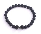 Kralen Armband Zwart Heren Dames Partner 21,5cm Onyx Natuursteen Galeara Fuori