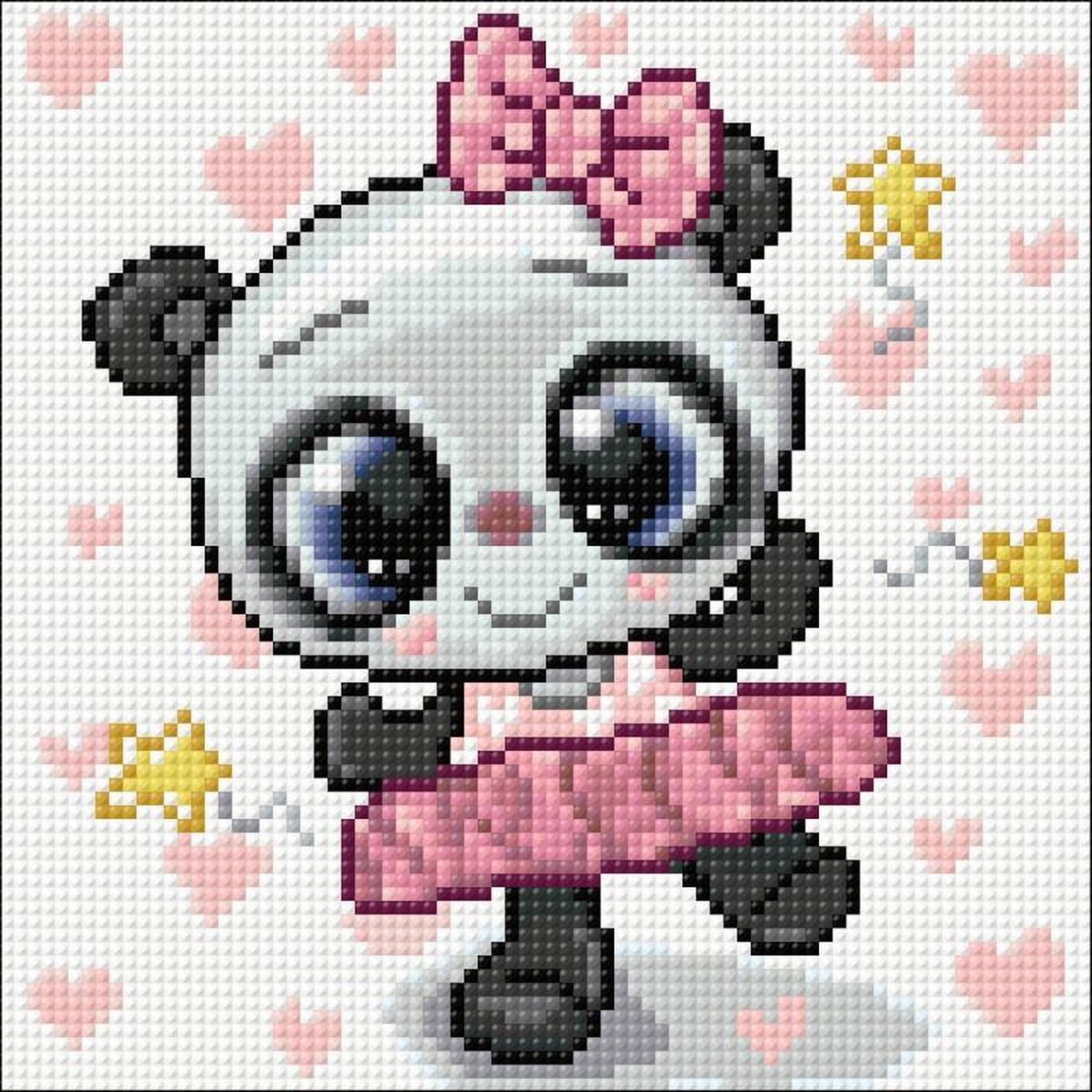 Wizardi Diamond Painting Kit Panda Ballerina WD2479