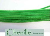 Licht Groene Chenille/Pijpenrager/Knutseldraad -30cm x 6mm - 100 stuks