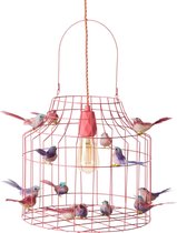 Hanglamp roze babykamer | meisjeskamer | zalmroze vogeltjes nét echt!