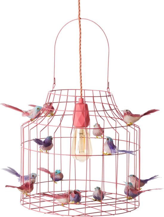 Individualiteit Vaderlijk laden Hanglamp roze babykamer | meisjeskamer | zalmroze vogeltjes nét echt! |  babylamp |... | bol.com