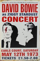 Concertbord - David Bowie Concert 1973 -20x30cm