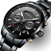 CRRJU Horloge Heren Horloges voor Mannen Watch Herenhorloge - Incl. Armband & Horlogebox Geschenkdoos - Zwart