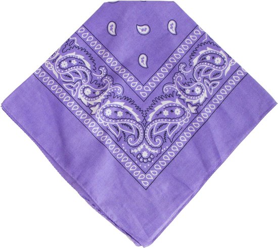 Bourgeon huis Kom langs om het te weten Bandana Paisley paars - 100% katoen - purple - Cotton - zakdoek - hoofdband  - sjaaltje... | bol.com