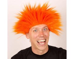 Pruik Electric Shock Oranje - Carnavalspruik - Oranje pruik - Fluo Pruik