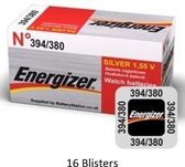 16 stuks (16 blisters a 1 stuk) Energizer 380/394 knoopcel Zilver-oxide batterij (S) 1,55 V