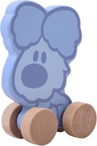 Rubo Toys houten Trekfiguur Woezel 18 Cm Blauw