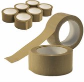 Bruine Acryltape 66m  set van 6