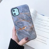 2 in 1 Marmer + siliconen hoesje Apple iPhone 11 marmeren TPU PC case Schokbestendig