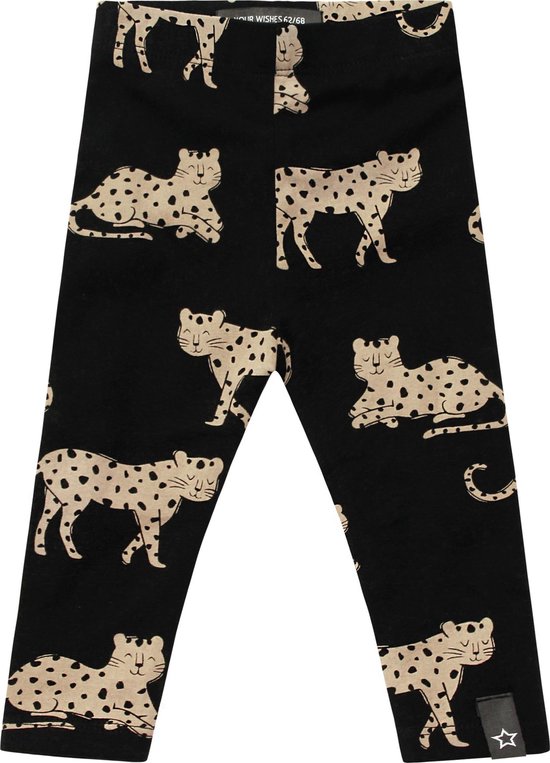 Your Wishes Unisex Legging Wild Cheetahs - zwart - Maat 86/92