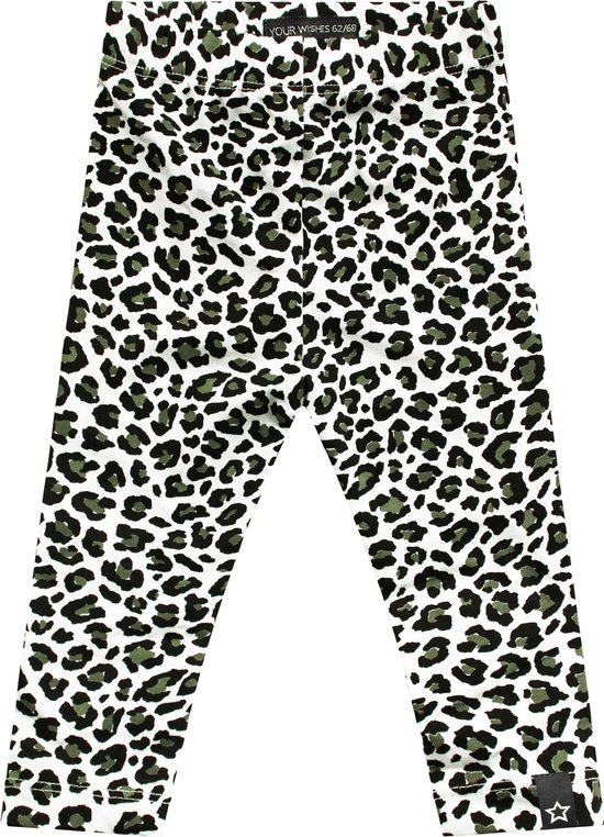 Your Wishes Unisex Legging Leopard Camo - groen - Maat 50/56