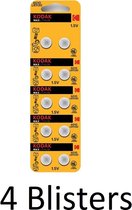 40 Stuks (4 Blisters a 10 st) Kodak Max Lithium G10 knoopcel batterij