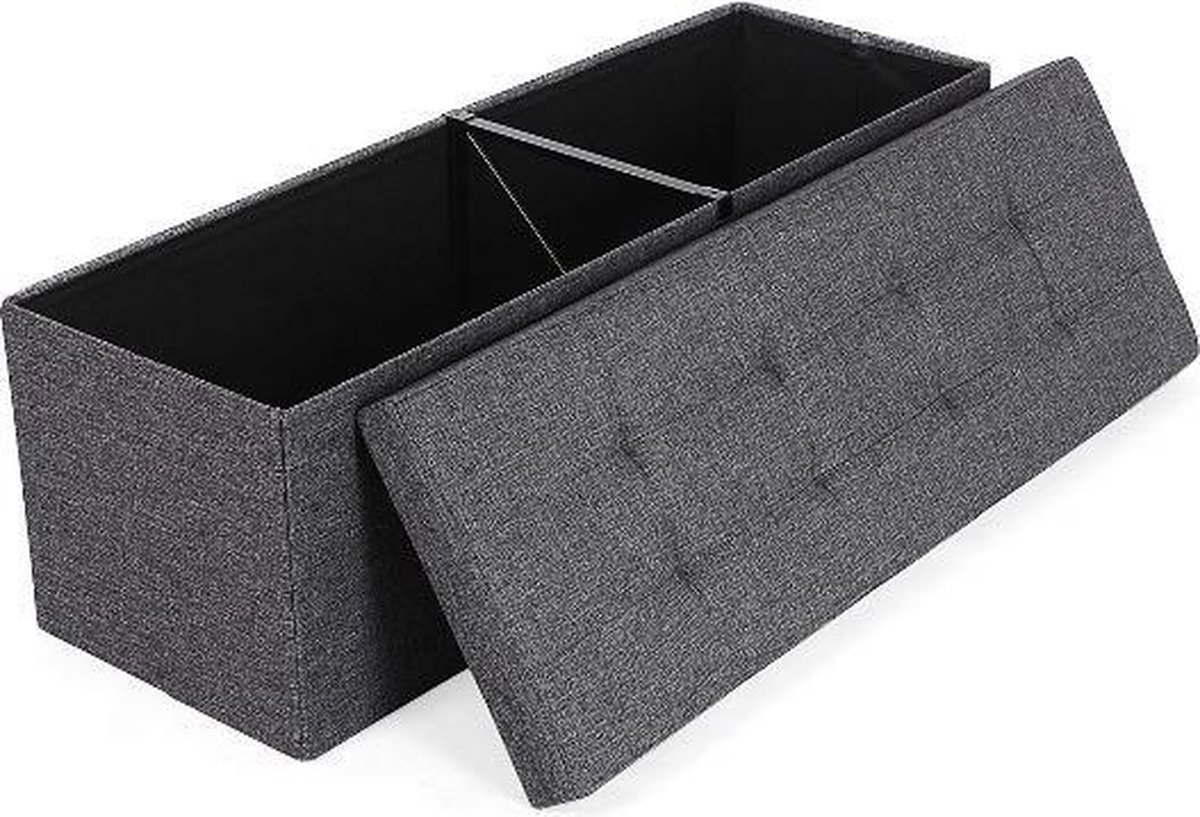 MIRA Home - Opberg box - Opvouwbaar - Trendy - Comfortabel - Linnen - Grijs - 120L - 110x38x38 cm