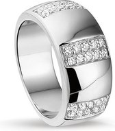 Silventi 943282541 52 zilveren dames ring met zirconia maat 52 zilverkleurig