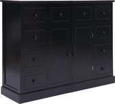 Ladekast Zwart Hout (Incl LW 3d klok) / schoenenkast / dressoir kast / gangkast schoenen kast / commode kast