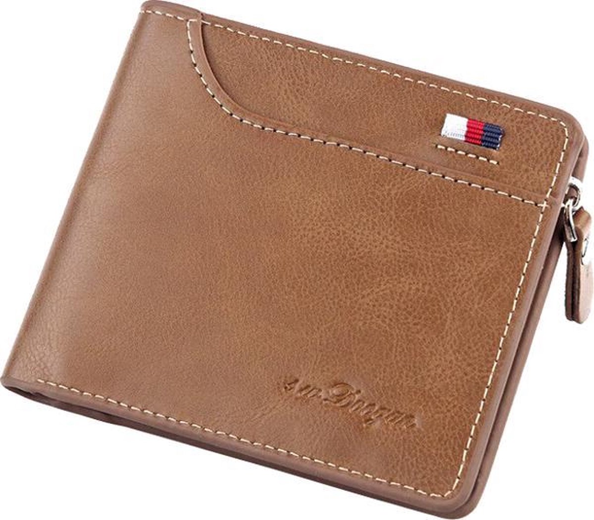 BAZORO® Portemonnee - Billfold - Heren - Kunstleer - Bruin