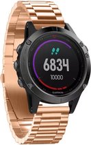 Rose Goudkleurig Stalen Bandje voor Garmin Fenix 5 (& 5 Plus & Sapphire) / Garmin Forerunner 935/945 / Garmin Quatix 5 (&5 Sapphire) / Fenix 6 (&6 Plus) – NIET Quickfit Compatibel