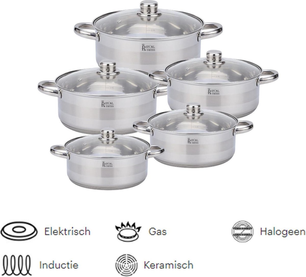Batterie de cuisine Royal Swiss - 10 pièces | bol.com