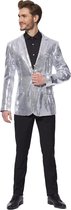 Suitmeister - Sequins Silver - Heren Carnavals Jasje Zilver - Maat S