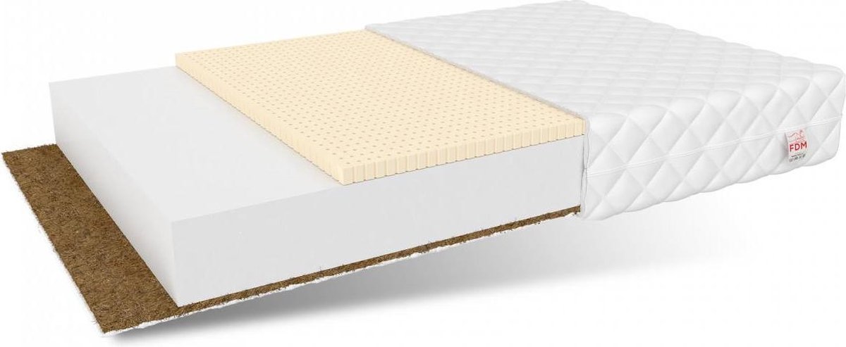 Peutermatras - 140x70x11 cm - koudschuim - met kokosvezel en ventilatie latex