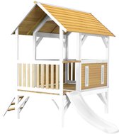 AXI Akela Speelhuis in Bruin/Wit - Witte Glijbaan - Speelhuisje voor de tuin / buiten - FSC hout - Speeltoestel voor kinderen