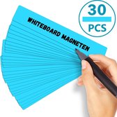 Scrum Magneten - 30 stuks - Voor Whiteboard, Magneetbord, Memobord of Magnetisch Tekenbord – Herschrijfbare magneten - Post It Notes – Kanban - 15 x 2,5 cm - Blauw