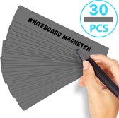 AWEMOZ Scrum Magneten - 30 stuks - Voor Whiteboard, Magneetbord, Memobord of Magnetisch Tekenbord – Herschrijfbare magneten - Post It Notes – Kanban - 15 x 2,5 cm - Grijs