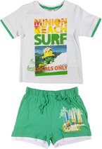 Minions - Shortama - Model "Surfing & Beaching" - Groen/Wit - 104 cm - 4 jaar