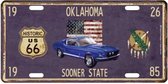 Oklahoma Sooner State Metalen Kentekenplaat Met Reliëf