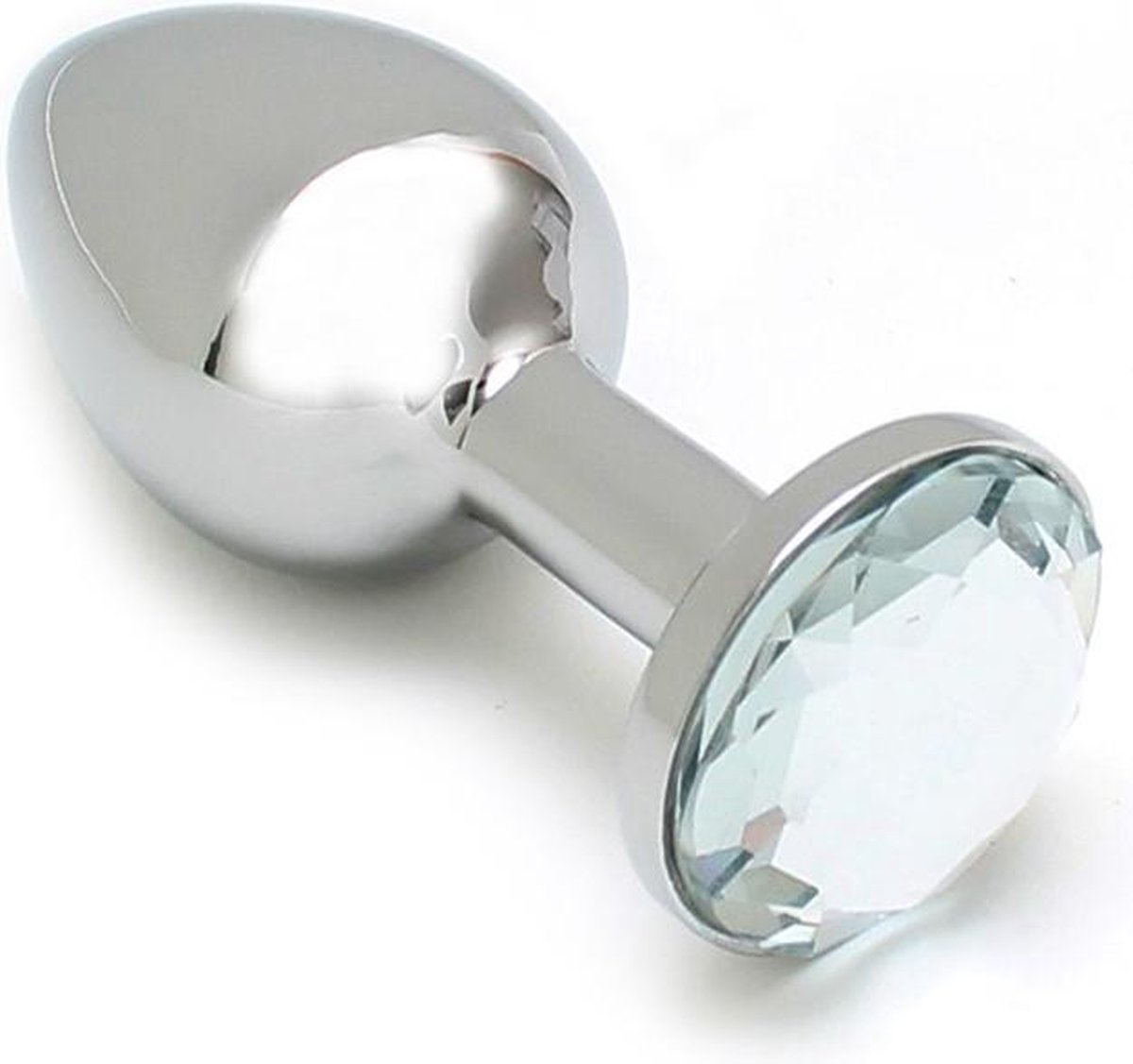 Rimba - Sofia - Metalen Buttplug Met Kristal - Wit