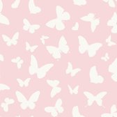 Papier peint Origin papillons rose brillant et blanc - 347691-0,53 x 10,05 m